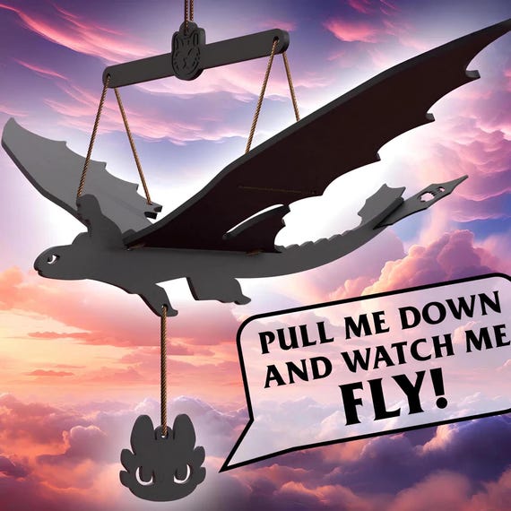 3D Printed Flying Dragon Mobile - DIY Hanging Dragon Decoration | Fantasy Home Decor