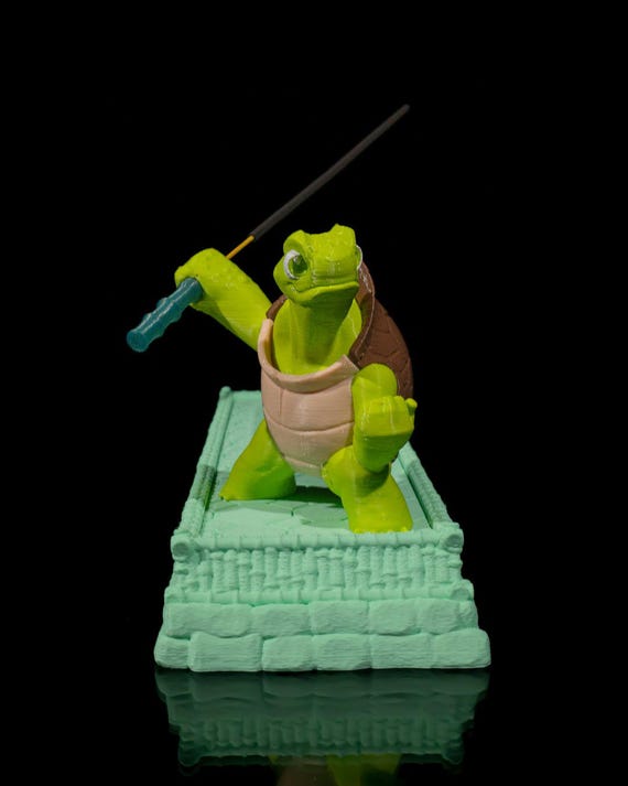 Warrior Turtle Incense Holder – Martial Arts Turtle Incense Holder – 3D Printed Stick Incense Burner – Warrior Turtle Decor
