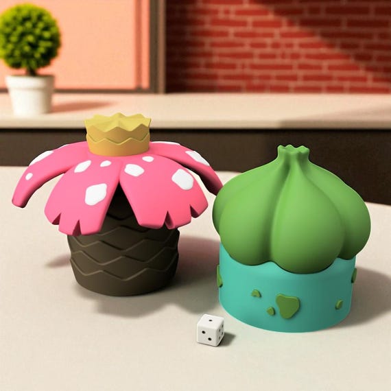 Bulbasaur & Venusaur Deckbox | 3D Printed Pokémon-Inspired Card Storage | TCG Deck Box with Dice/Token Space | Magnet Lock