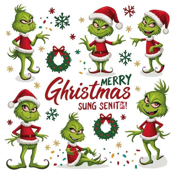 50+ Grinch SVG PNG Bundle | Unique Designs, Grinch Christmas Clipart Files, Tumbler Wraps, Cricut Files | Instant Download for Winter Crafts