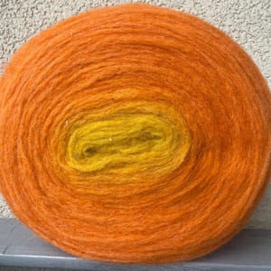 Dundaga Merino Pencil Roving, Lana non filata a 2 capi, Arancione/Giallo, MRY2_2