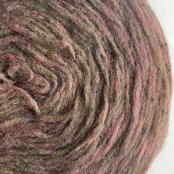 Dundaga Pencil Roving, Unspun Wool 2-ply, Purple with Green Grey Speckles, RY3_2