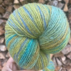 Dundaga Light Blue/Light Green Multicoloured Gradient Self Striping Yarn,  70/30% Latvian Sheep Wool & Gotland Merino, Lace 6/1, MLT81