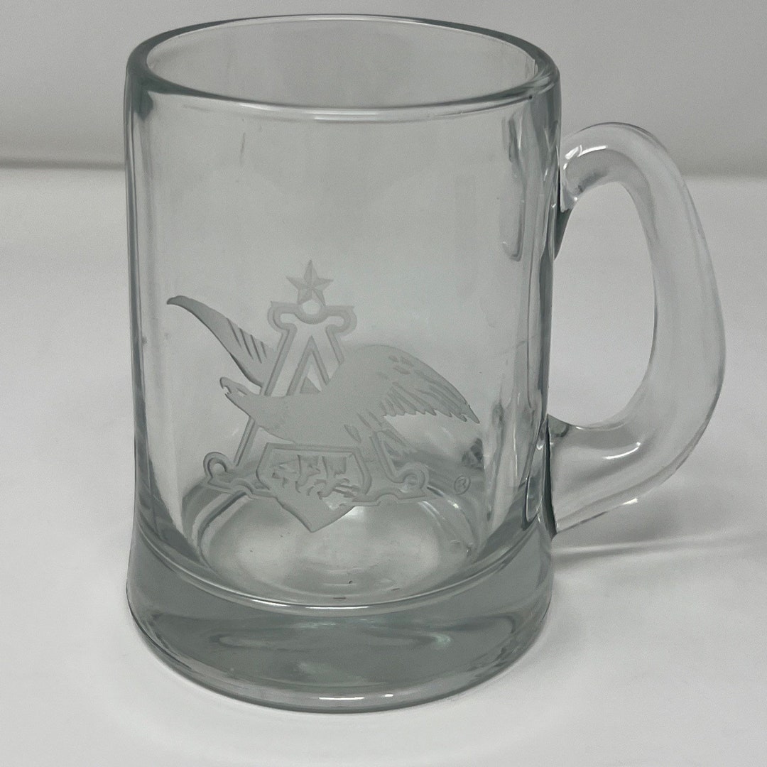 Vintage Anheuser Busch Etched Heavy Glass Beer Mug Stein Eagle & A Logo Etsy