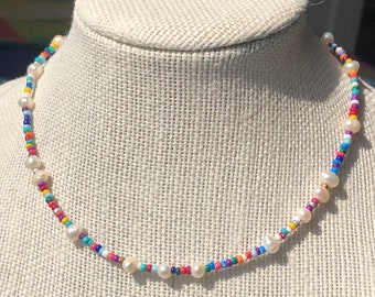 Rainbow Pearl Necklace | Freshwater Pearl Necklace