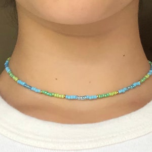 Green and Blue Beaded Necklace