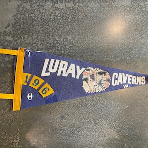 Vintage Luray Höhlen Filz Souvenir Wimpel