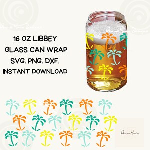 Floral Libbey Glass Can Wrap: Spring SVG Template (Digital Download)