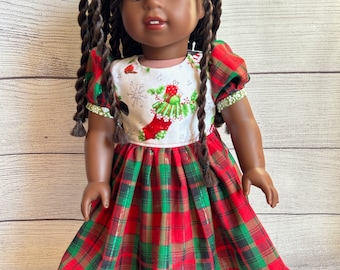 Mad for Plaid Christmas Dress for 18" Doll