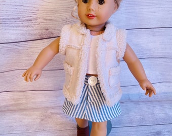 Doll Vest - Sherpa Vest for 18in AG Doll - Various Colors