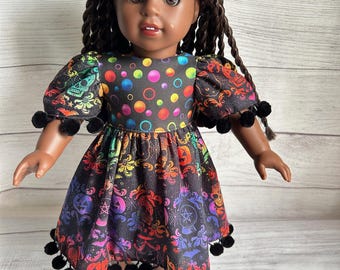 Skulls & Skeletons Halloween Dress for 18 inch Doll