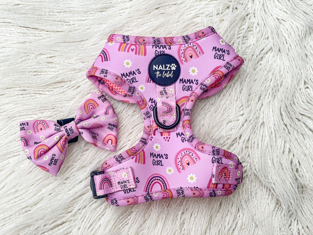 Mama's Girl Adjustable Dog Harness front Dring Etsy
