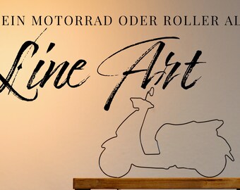 Dein Motorrad, Roller, Vespa als One Line Art