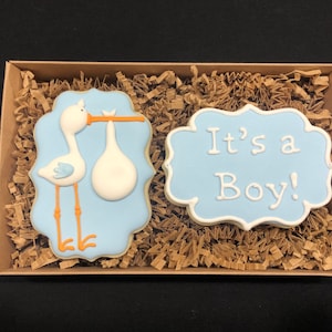 Baby Announcement Cookie Gift Set- 2 Cookies - Item SHIPS in 3-5 business days, please read ALL listing details BEFORE ordering!