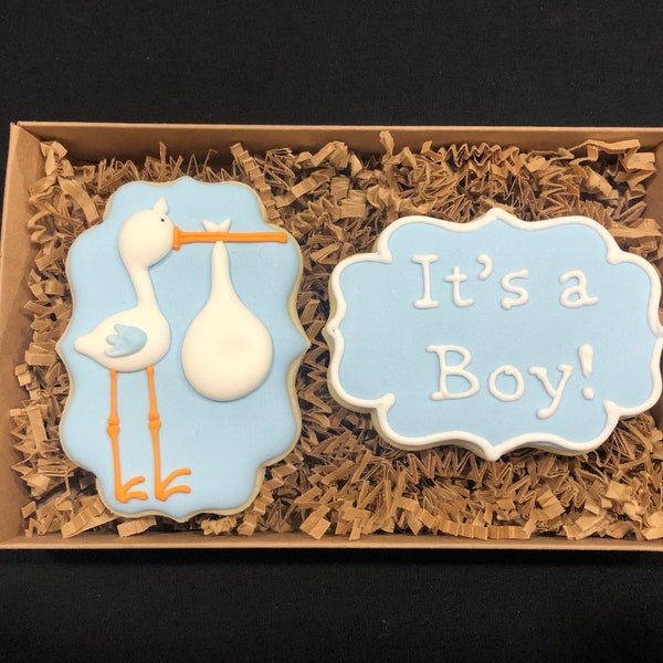 Baby Announcement Cookie Gift Set- 2 Cookies - Item SHIPS in 3-5 business days, please read ALL listing details BEFORE ordering!