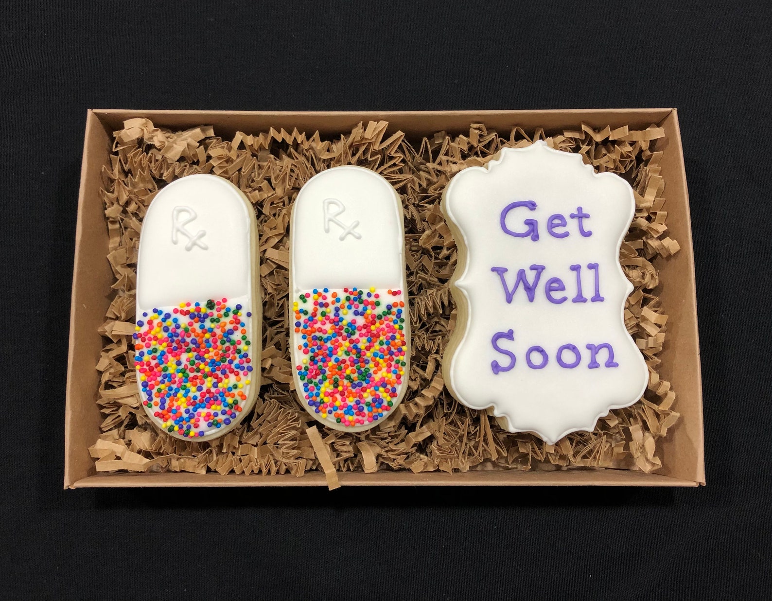 Get Well Soon Cookie Gift Set 3 Cookies Item SHIPS in 35 Etsy