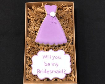 Bridesmaid Proposal Cookie Gift Set- 2 Cookies - Item SHIPS in 3-5 business days, please read ALL listing details BEFORE ordering!
