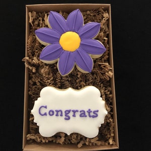 Congratulations Cookie Gift Set- 2 Cookies - Item SHIPS in 3-5 business days, please read ALL listing details BEFORE ordering!