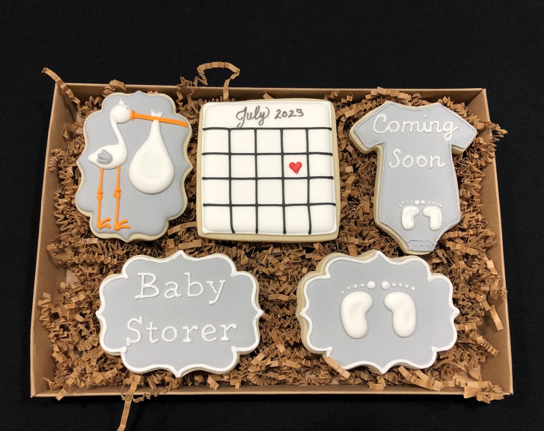 Baby Announcement Cookie Gift Set 5 Cookies Item SHIPS in Etsy