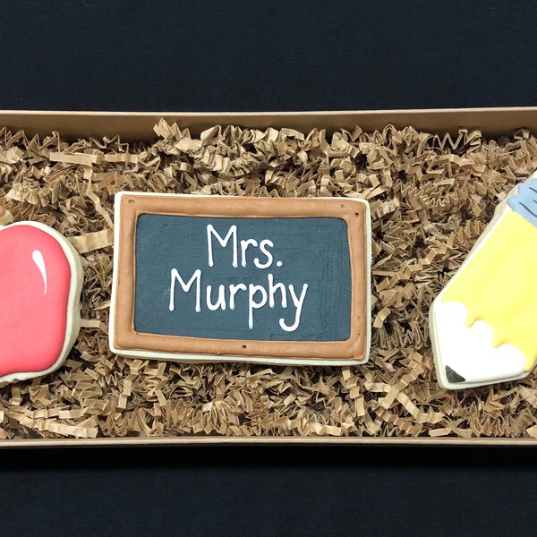 Teacher Cookie Gift Set- 3 Cookies - Item SHIPS in 3-5 business days, please read ALL listing details BEFORE ordering!