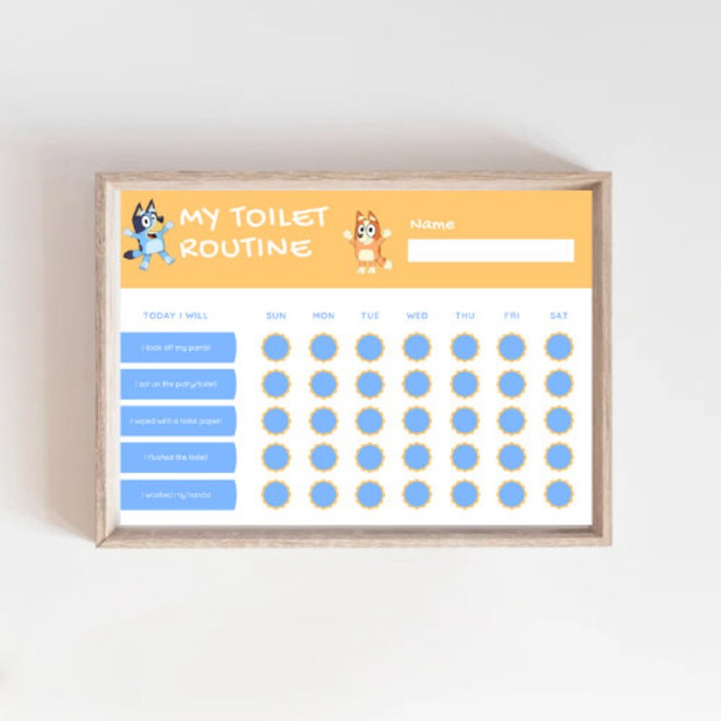 Bluey Potty Toilet Chart Printable Training Prize Sticker Etsy Australia
