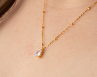 April Birthstone, Birthstone Necklace, April Birthday, Birthstone Jewellery, April Necklace, Diamond Necklace, Quartz Necklace, Birth Stone