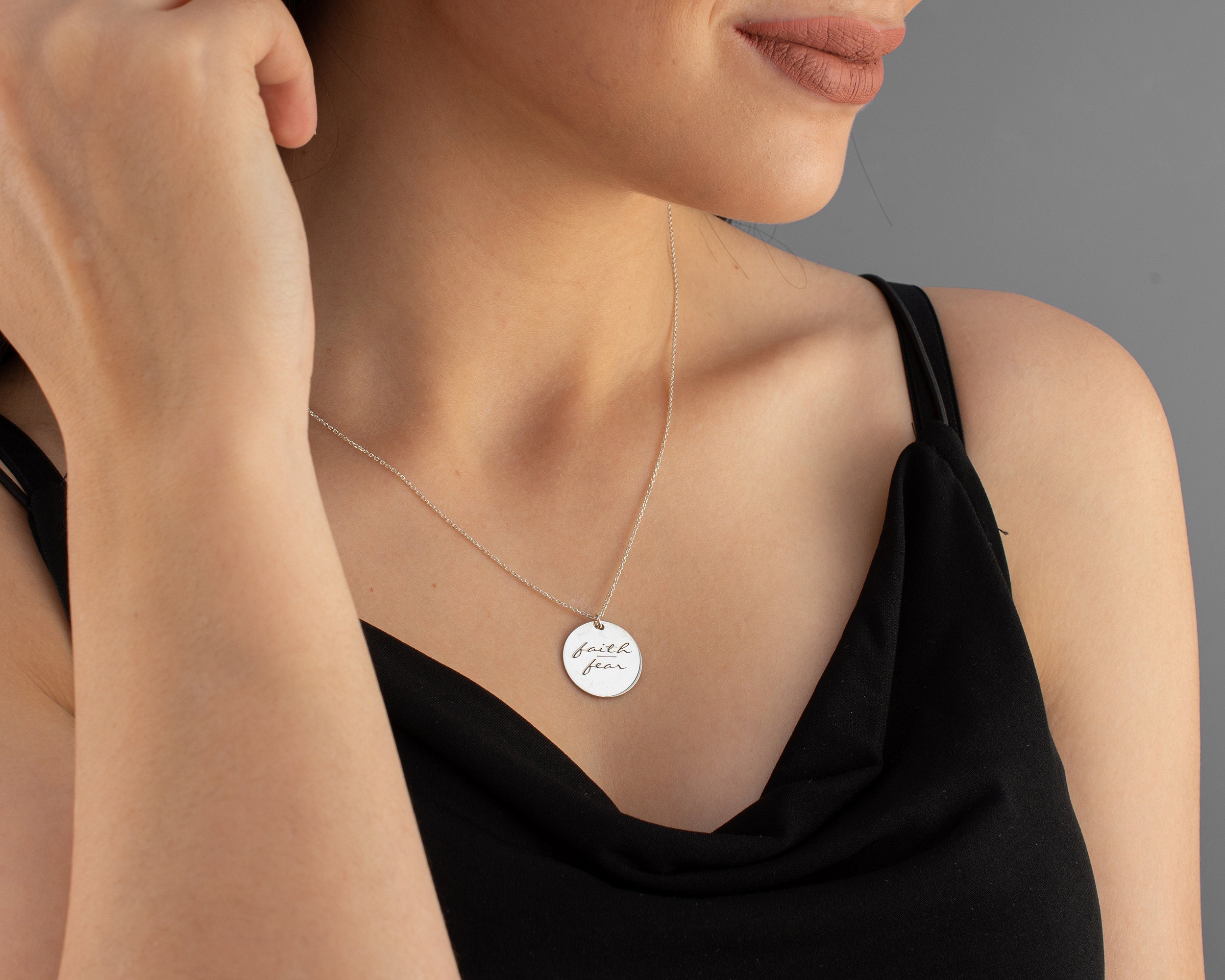 Faith Over Fear Silver Necklace 