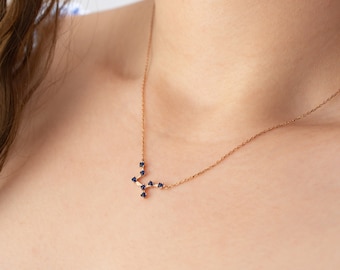 Vrigo  Month Necklace, Silver Zodiac Necklace, Star Sign Necklace, Astrology Necklace, Virgo Birthday Pendant, Horoscope Silver Necklace