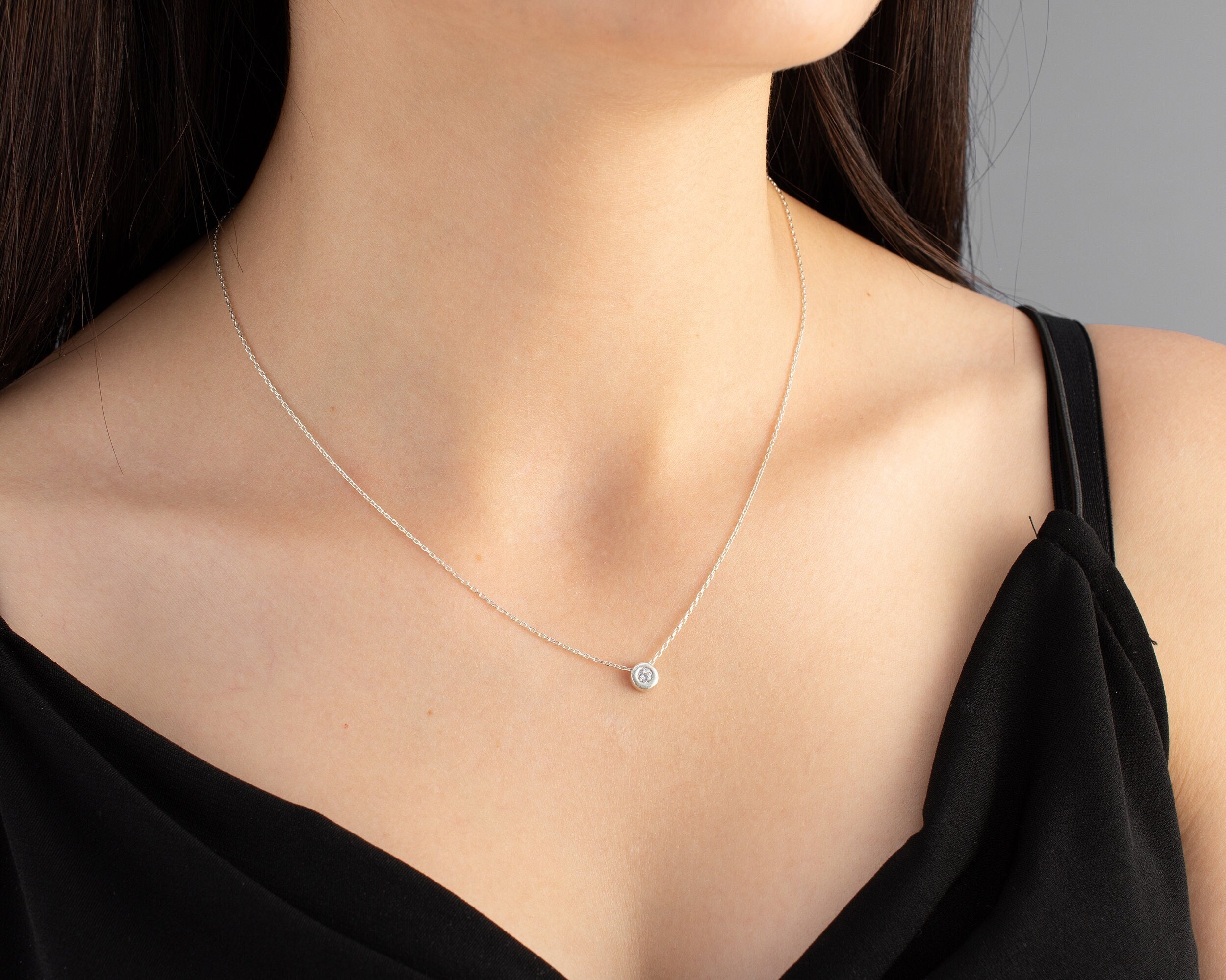 Amazon.com: Tiny Gold Zirconia Necklace - Dainty Bling Necklace - Diamond  Necklace - Choker Necklace - Handmade - Minimalist Jewelry: Clothing, Shoes  & Jewelry