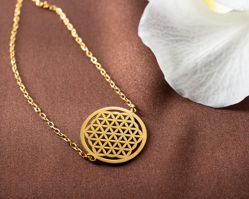 Flower of Life Bracelet, Charm Bracelet, Gold Plated Flower Of Life Charm, Mandala Bracelet, Cute Yoga Gift, Chain Bracelet, Bracelet Women image 6