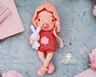 Baby Ada and Her Bunny - Crochet doll pattern - Amigurumi pattern- English PDF Pattern ONLY