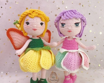 Buttercup Flower Fairy and Rainbow - Amigurumi Fairy Doll - Crochet doll pattern - English PDF Pattern ONLY
