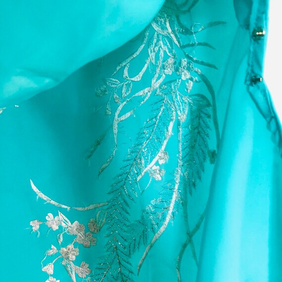 1980s Vintage Aqua Blue Cheongsam Dress | Vintage… - image 6