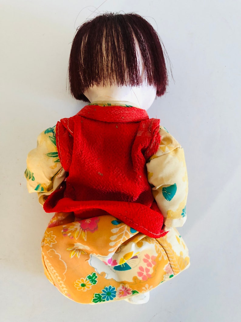 1950s Vintage Bisque Twin China Dolls Ichimatsu Gufun Japanese Baby Dolls Vintage Bisque Folk Dolls Midcentury Twin Dolls image 3