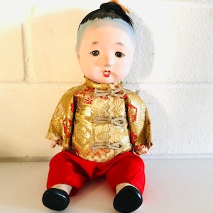 1950s Vintage Bisque Twin China Dolls Ichimatsu Gufun Japanese Baby Dolls Vintage Bisque Folk Dolls Midcentury Twin Dolls image 4