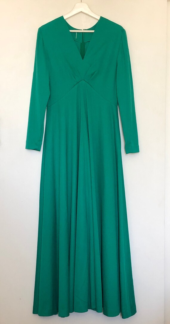 sachin and babi light blue dress 60s Chiffon Empire Waist Gown in Green – Better Dresses Vintage main image 1