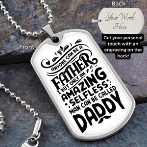 To My Dad Dog Tag Necklace, Fathers Day Gift, Personalized Dog Tag Necklace For Dad, Dad Gifts, Birthday Gift For Dad, Engraved Necklace