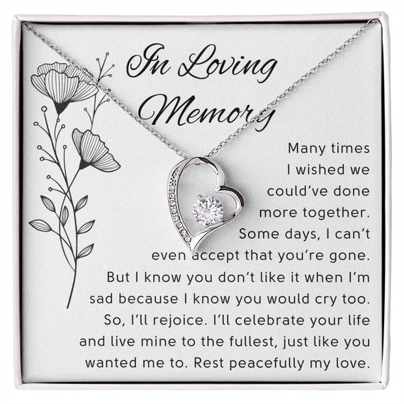 In Loving Memory Keepsake for Loss of Son Infinity Necklace Etsy