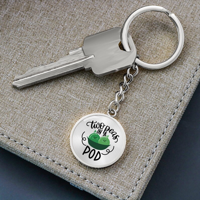 Best Friend Two Peas in A Pod Keychain With Engraving Etsy