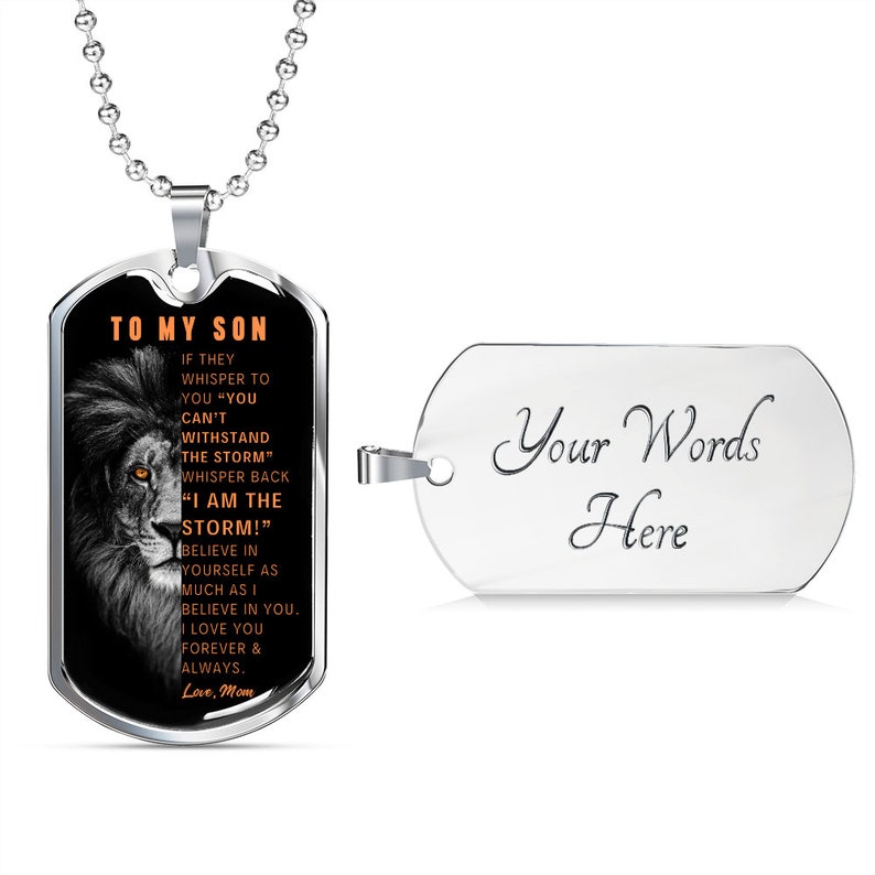 Son Dog Tag Necklace From Mom Teenager Gift for Boys College Etsy