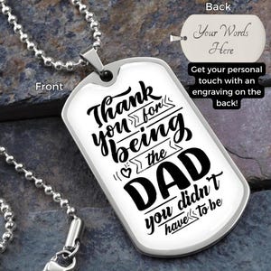 To My Dad Dog Tag Necklace, Fathers Day Gift, Personalized Dog Tag Necklace For Dad, Dad Gifts, Birthday Gift For Dad, Engraved Necklace