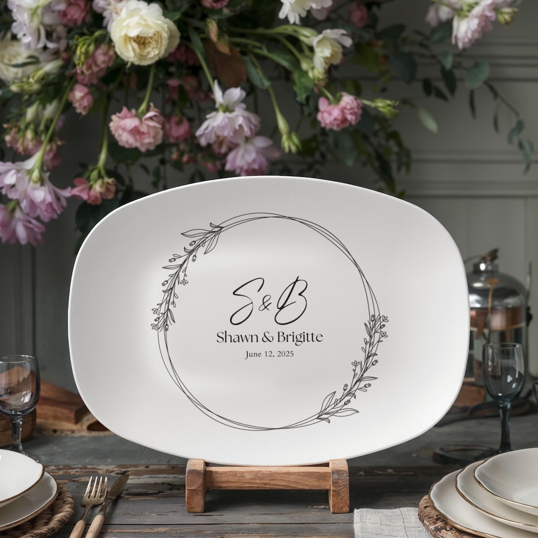 Custom Wedding Gift, Personalized Dinnerware, Monogrammed Dinnerware ...