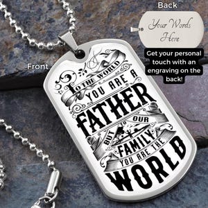 To My Dad Dog Tag Necklace, Fathers Day Gift, Personalized Dog Tag Necklace For Dad, Dad Gifts, Birthday Gift For Dad, Engraved Necklace
