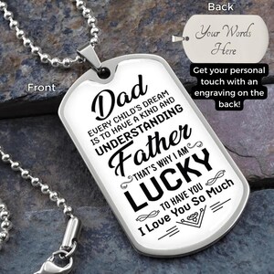 Personalized Dog Tag Necklace For Dad, Fathers Day Gift, Dad Gifts, Custom Dog Tag, Birthday Gift For Dad, Gift For Him, Engraved Necklace