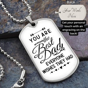 Personalized Dog Tag Necklace For Dad, Fathers Day Gift, Dad Gifts, Custom Dog Tag, Birthday Gift For Dad, Gift For Him, Engraved Necklace