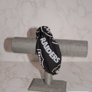 Raiders headband, Las vegas raiders, black and white football headband,