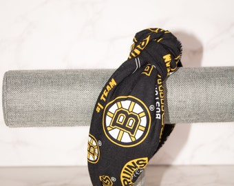 NHL Headband, Bruins headband, Bruins Topknot headband, Boston bruins headband,