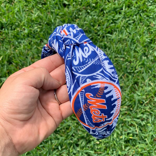 New York Mets Headband, Mets Headband, NY MLB topknot headband, New York headband