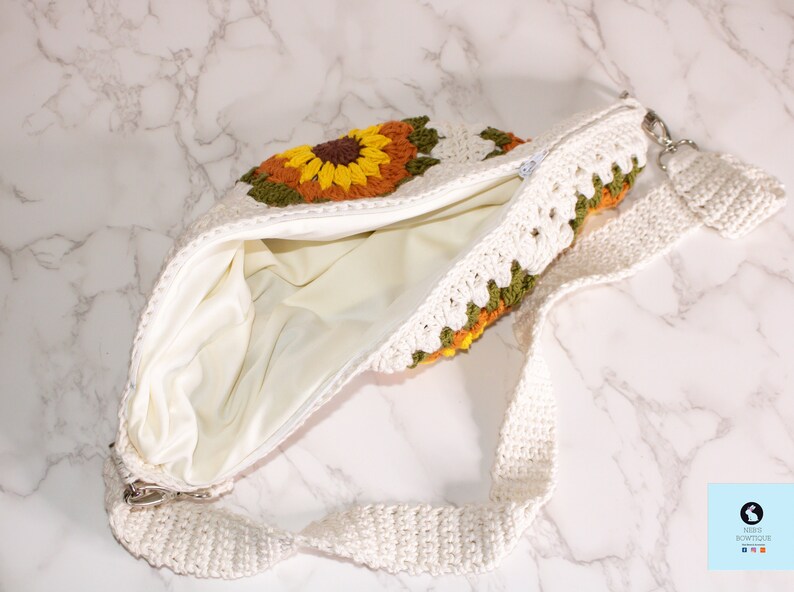 Handmade Granny Square Crochet Crossbody Bag: Shabby Chic Style image 6