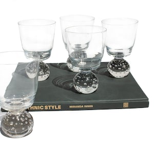 Set di 5 bicchieri vintage, coupé con base sferica, bicchieri, bicchieri da cocktail, vetreria vintage